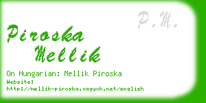 piroska mellik business card